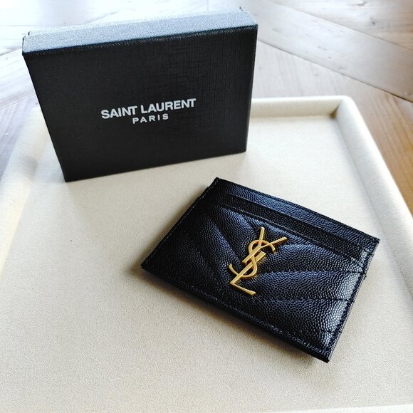 YSL Yves Saint Laurent "Cassandre" black cardholder - Picture 5 of 11